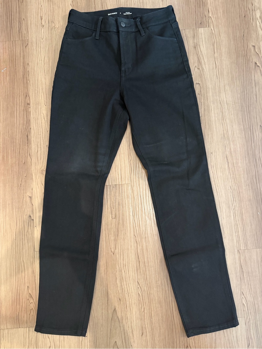 Old Navy Women's Black Wow High Waist Straight Leg Jeans size 6